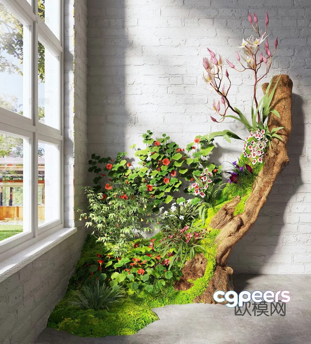 Modern interior landscape Landscape sketch Plant landscaping Plant pile Landscape plants 3D model