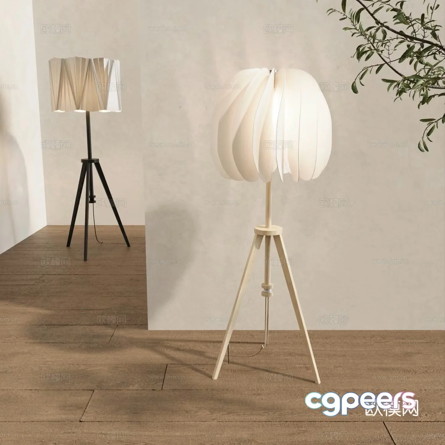 Wabi-sabi floor lamp artistic lamp 3d model