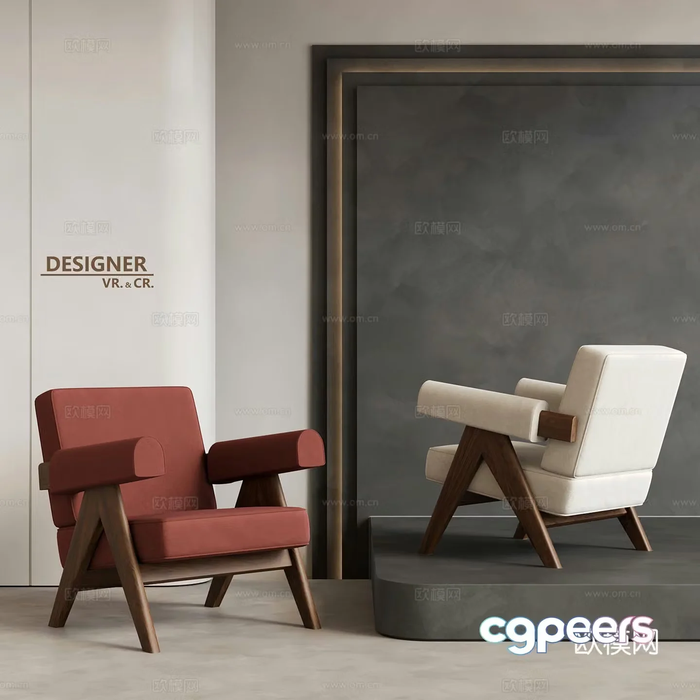 Modern armchair lounge chair 3d model