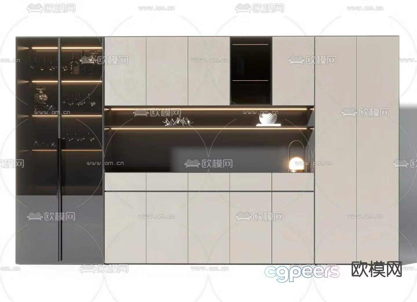 Modern wine cabinet sideboard 3d model