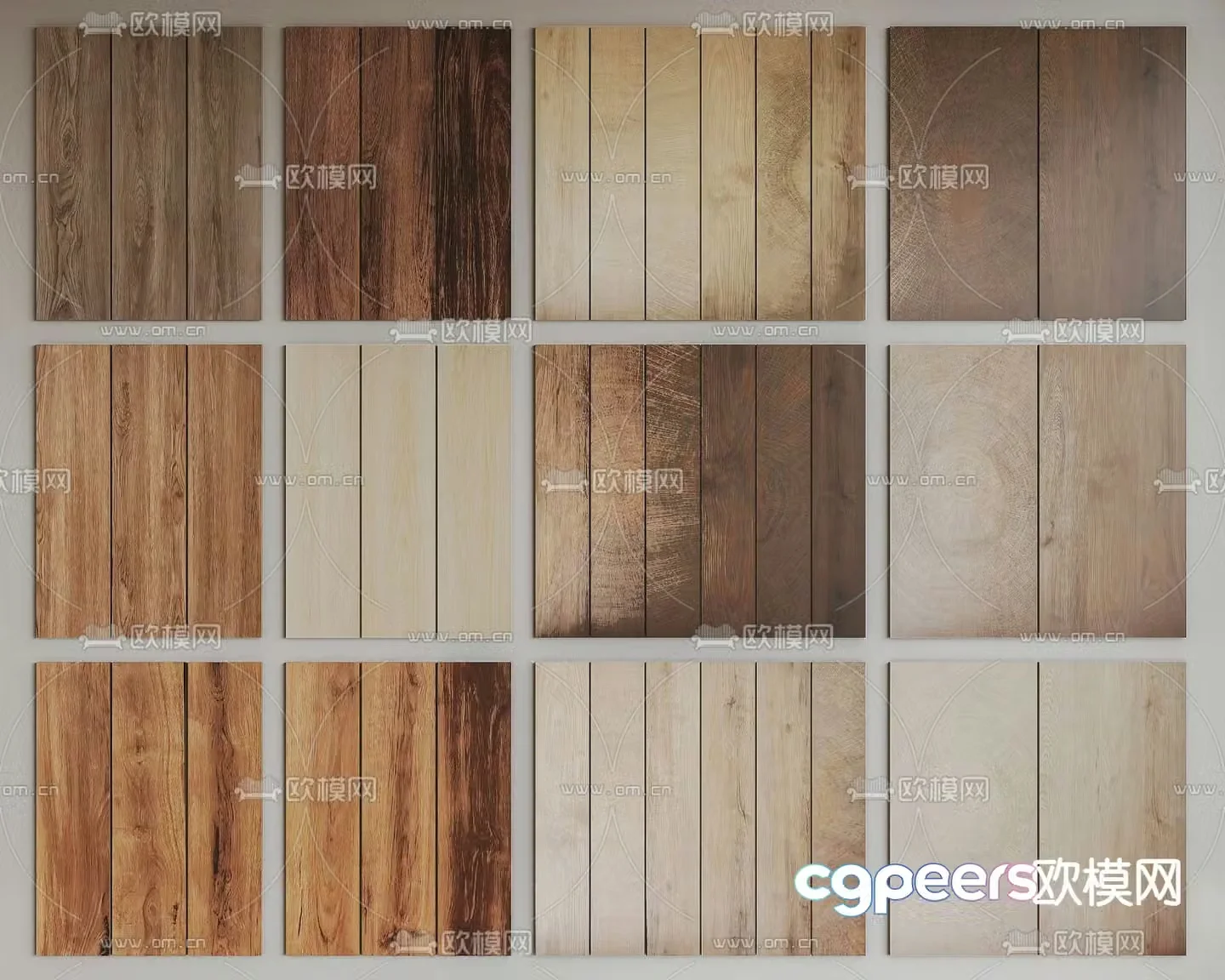 Modern wood grain wood board 3d model