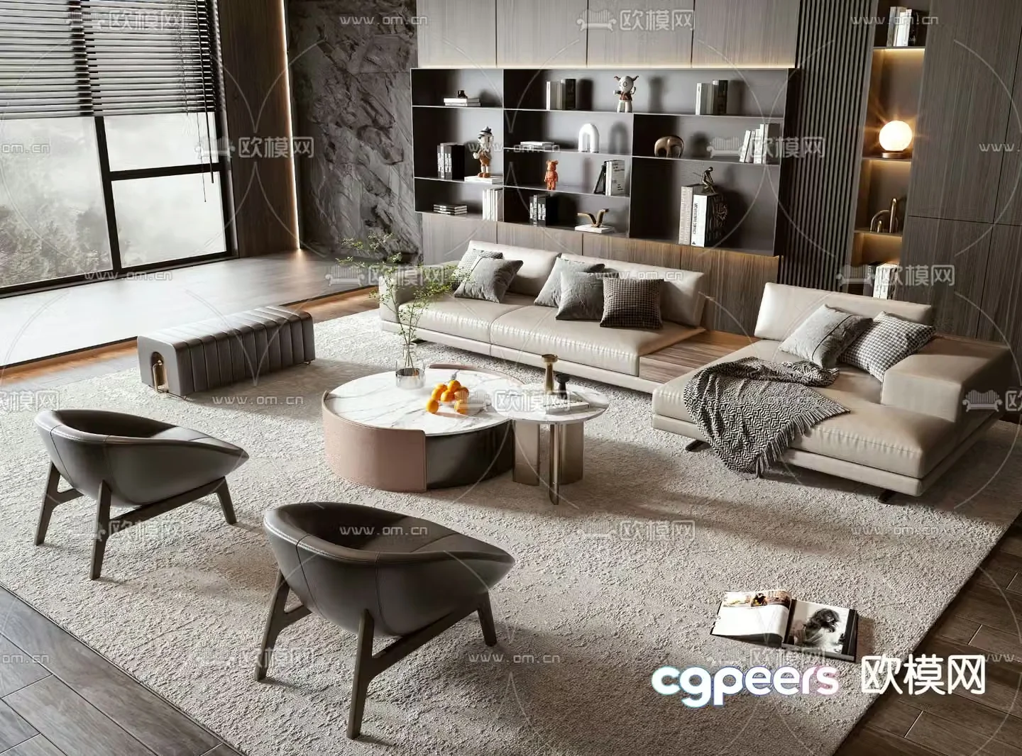Modern sectional sofa 3d model