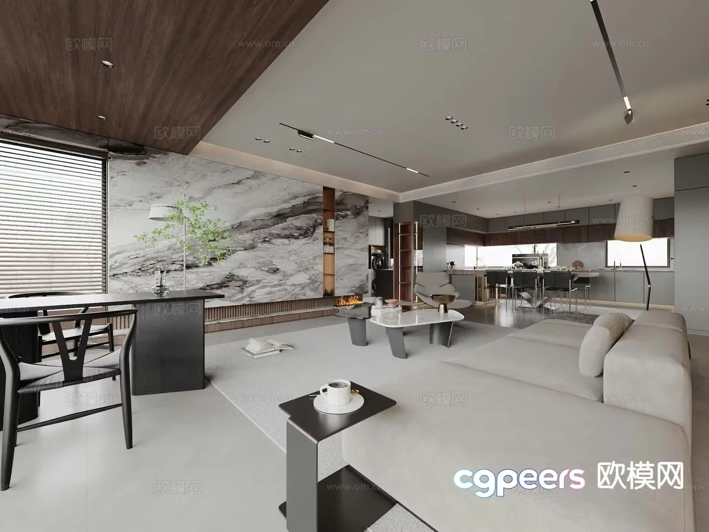 Light luxury restaurant 3D model