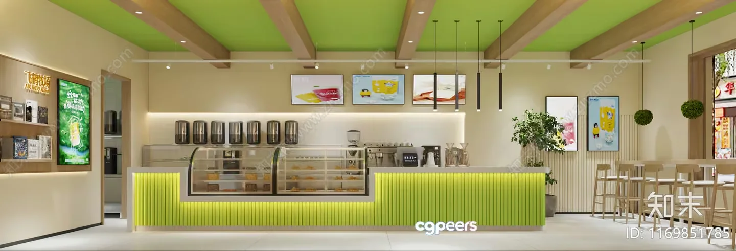 Cozy Cafe Interior 3D Model – 950 – CORONA Render