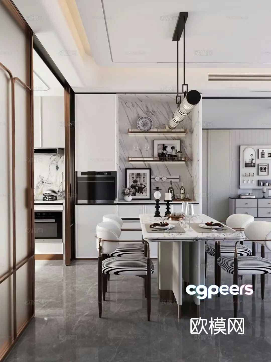 Modern restaurant 3d model