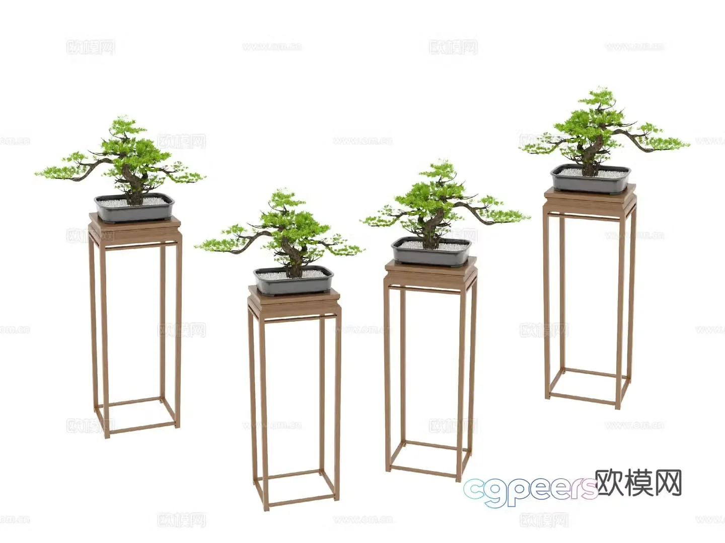 Green plant potted plant plant ornaments 3D model