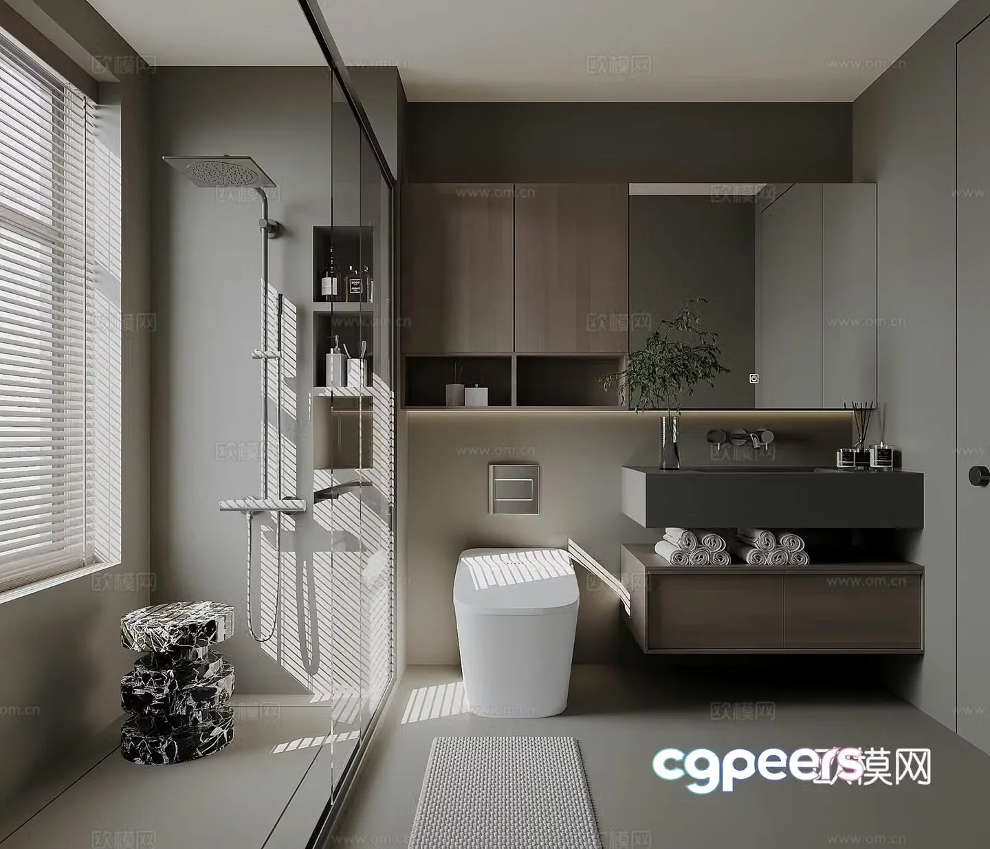 Modern bathroom bathroom toilet 3d model
