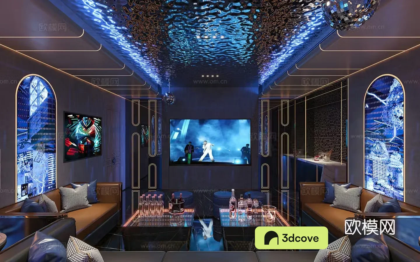 Modern KTV Private Room Singing Room KTV Sofa Combination
