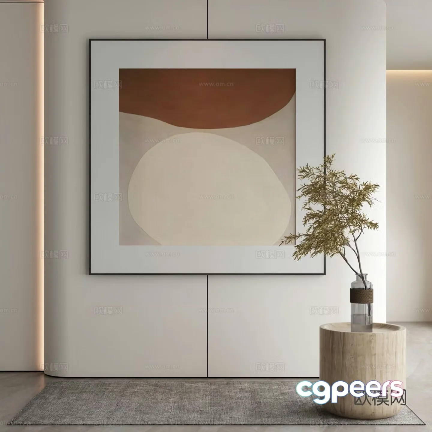 Modern texture painting decorative painting 3d model