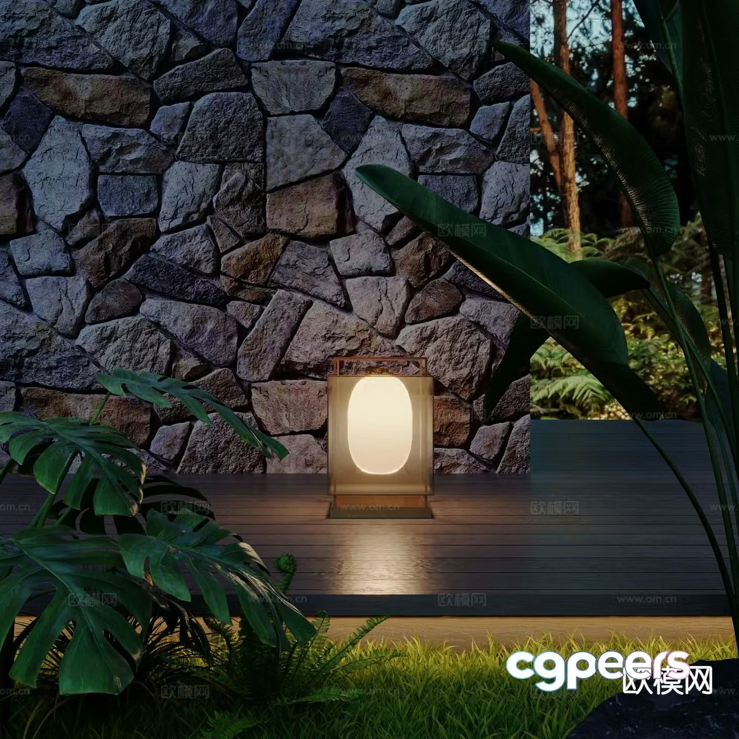 New Chinese style outdoor lamp floor lamp lawn lamp 3d model