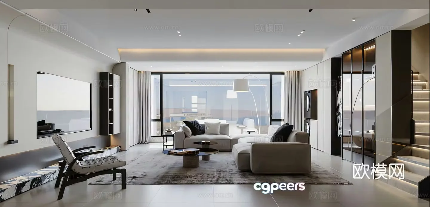 Modern living room 3d model