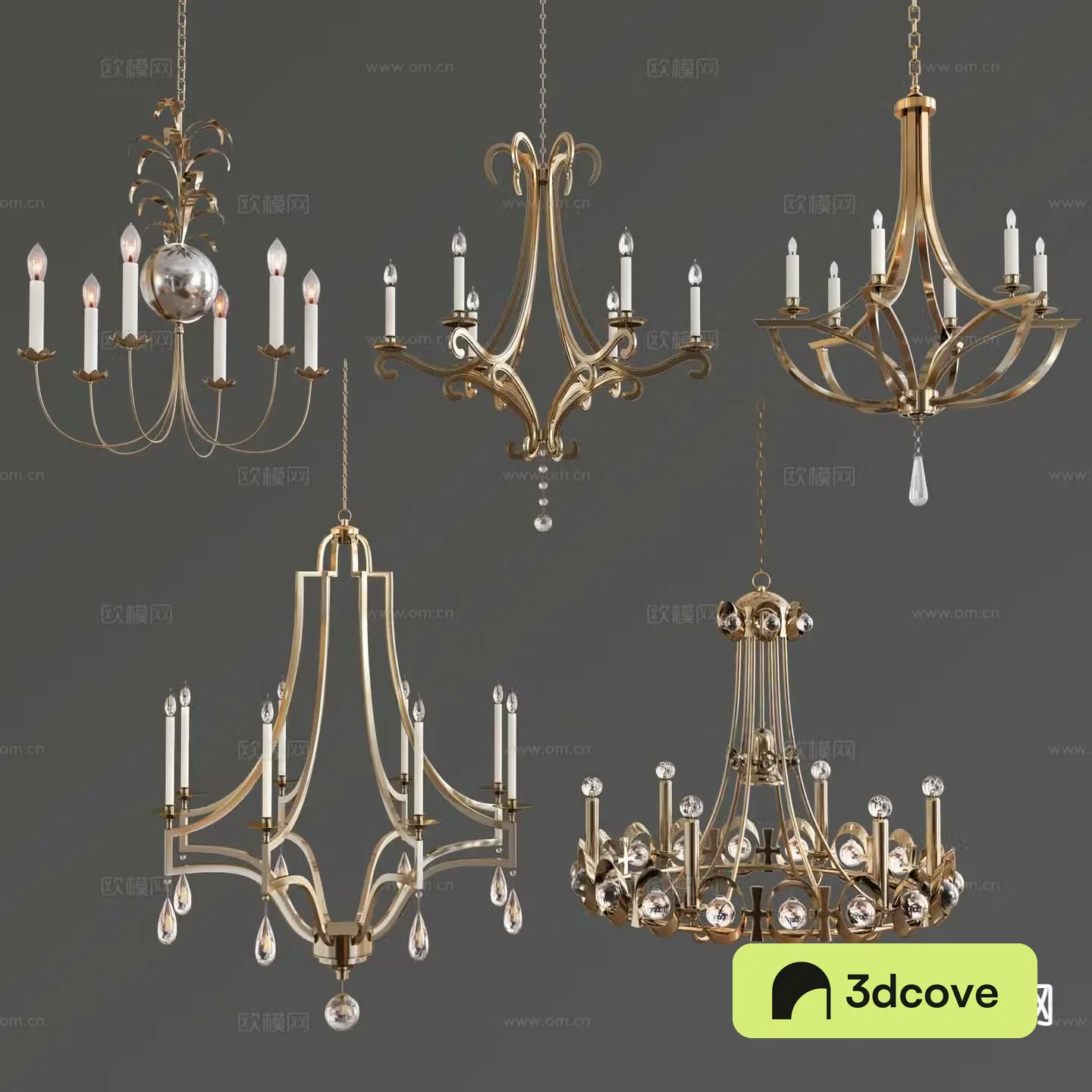 Modern metal chandelier candlestick lamp