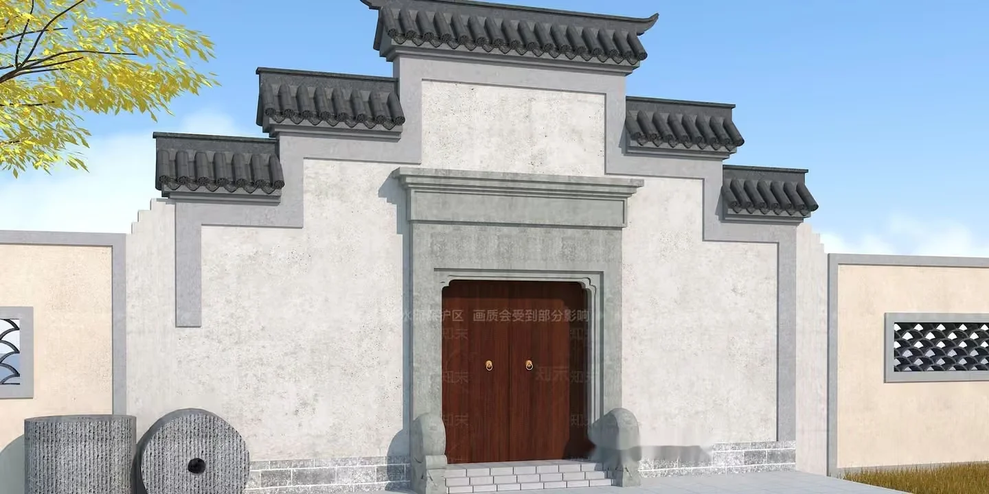 Traditional Asian-Style Building 3D Model – 15542 – VRAY Render