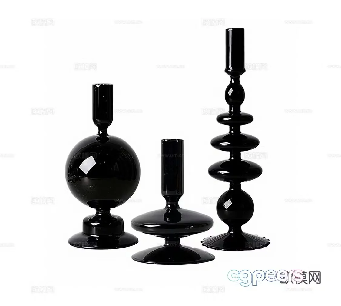 Modern black soft decoration ornament 3d model