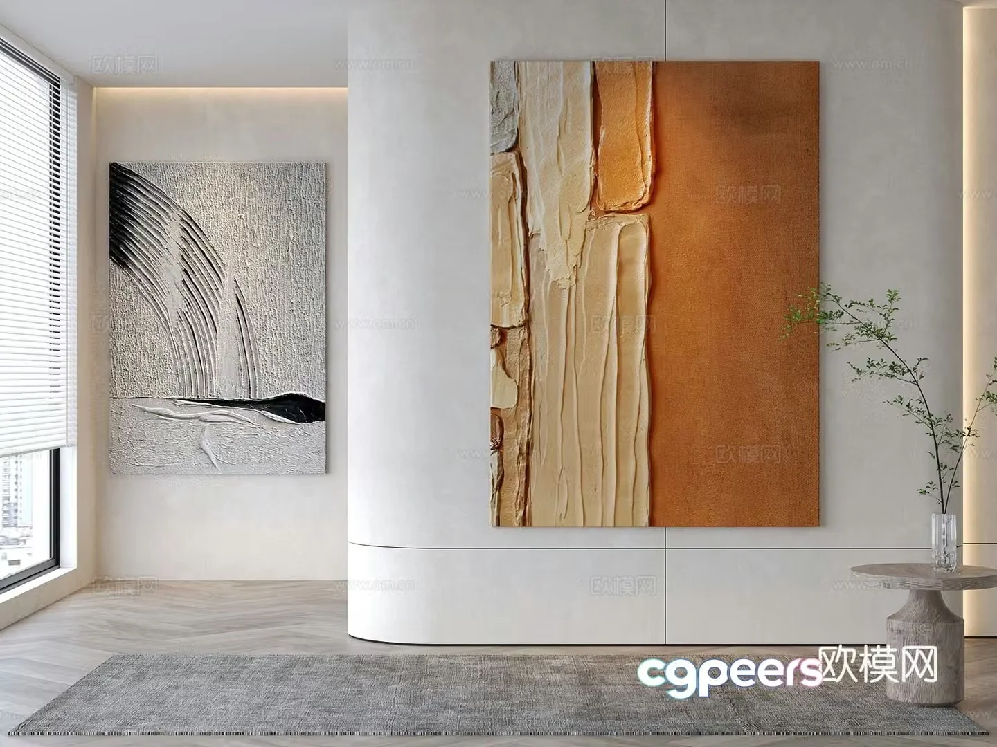 Modern decorative painting Abstract painting Texture painting 3d model