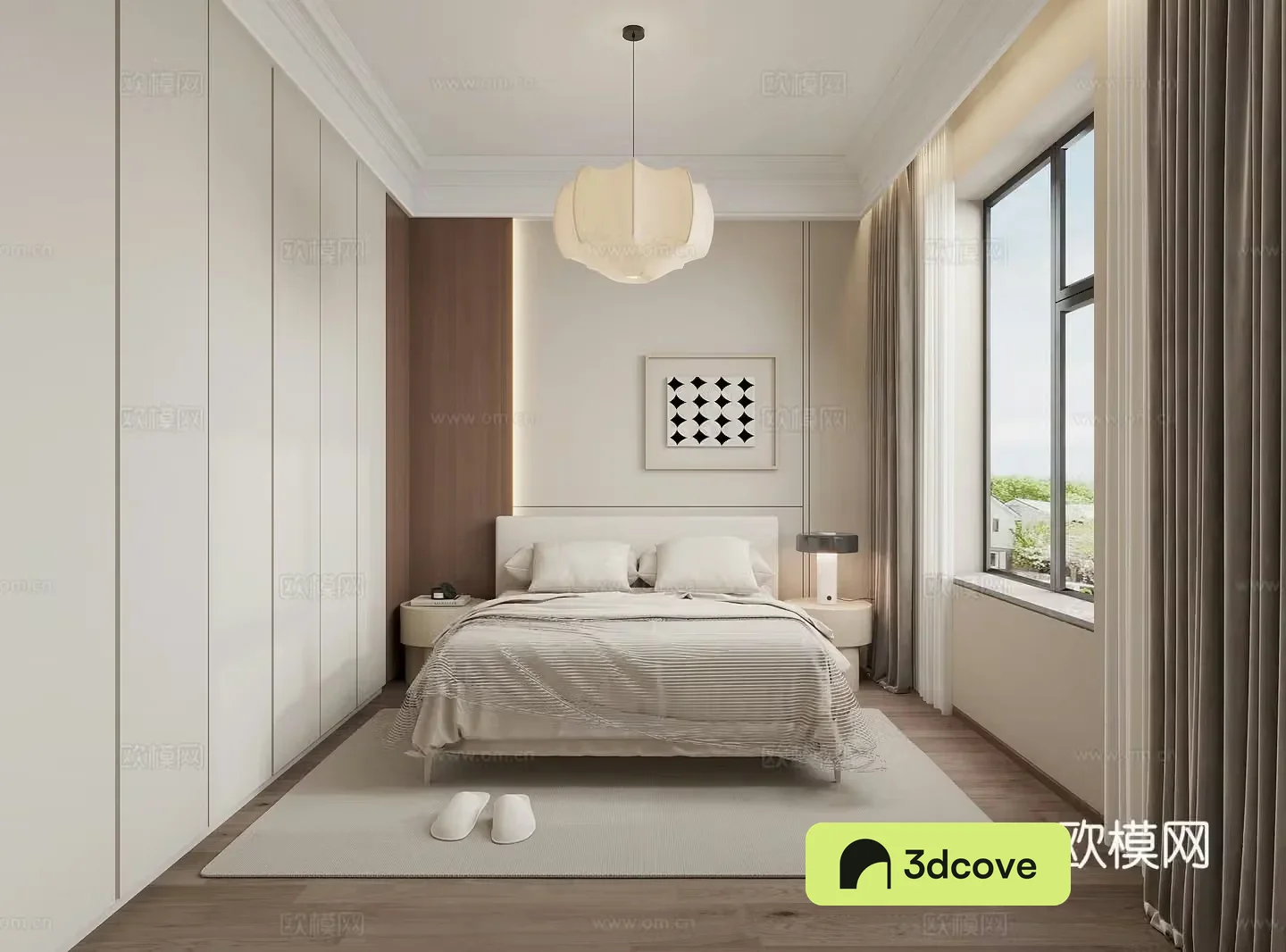 Middle style bedroom second bedroom 3D model