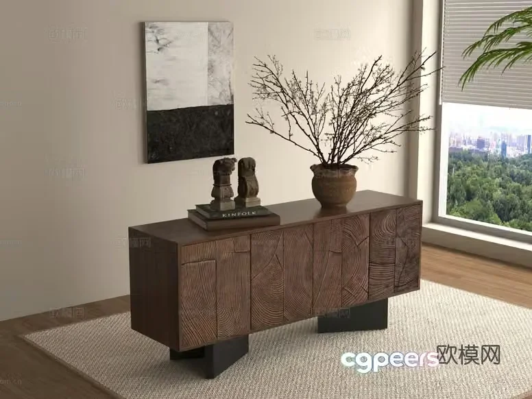 Modern Living Room 3D Model – 10021 – VRAY Render