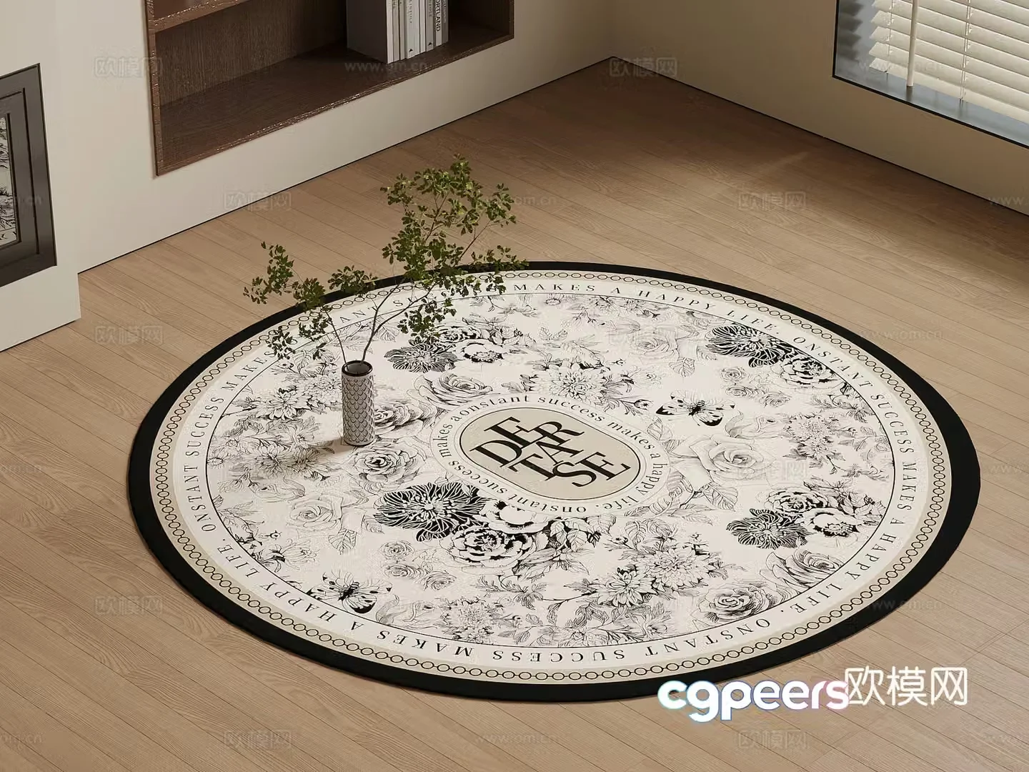 French retro style carpet 3d model