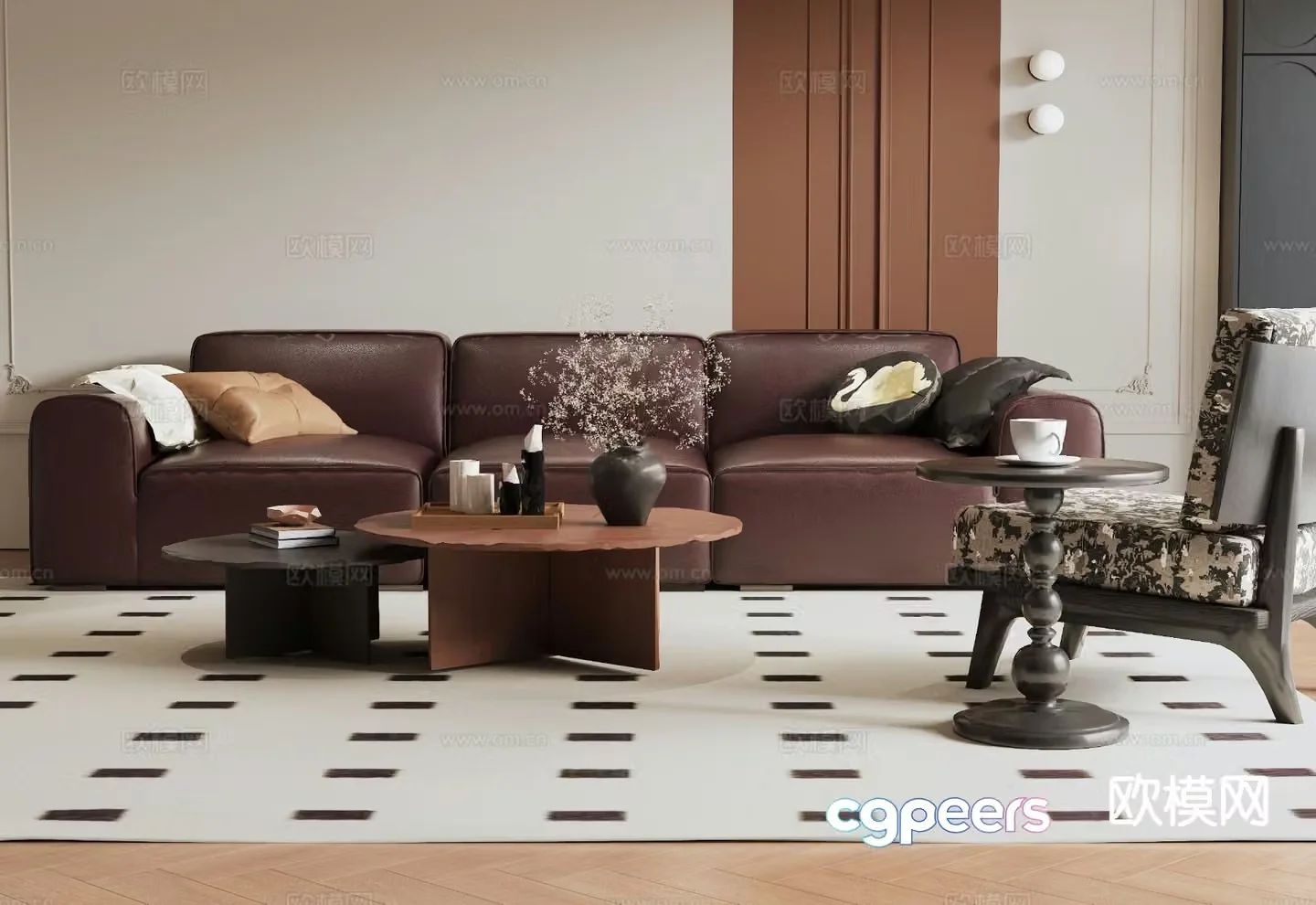 Medieval style modular sofa 3D model