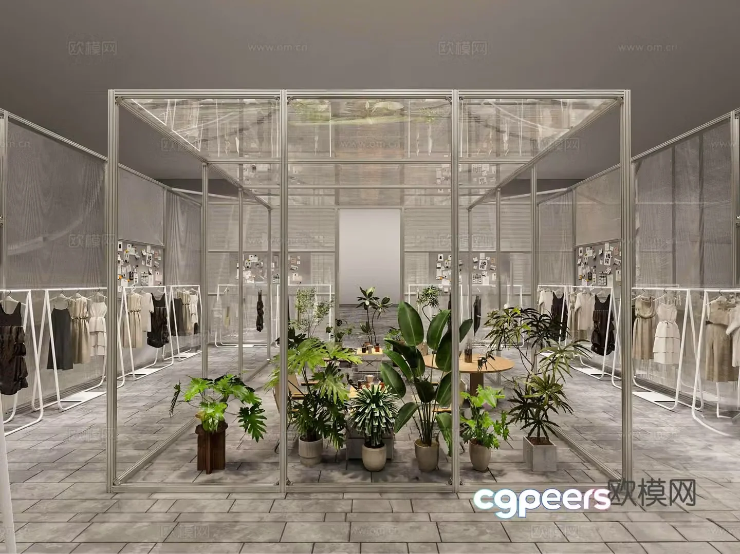Clothing store Clothing exhibition hall Aluminum profile Camping 3D model