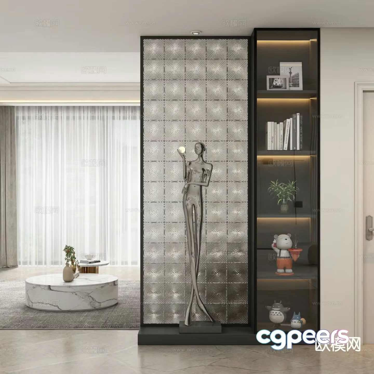 Modern entrance cabinet partition aisle 3D model