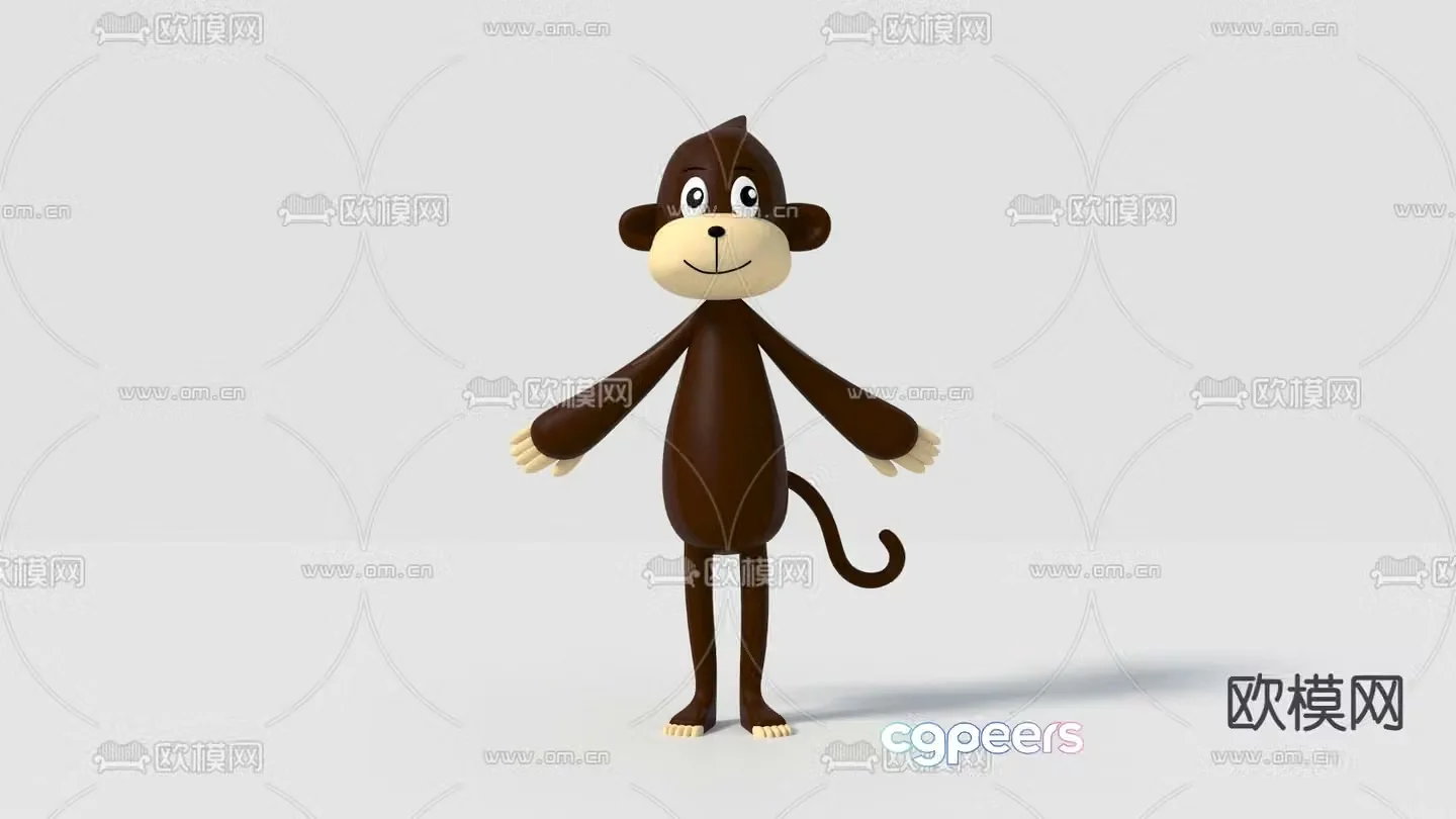 Modern cartoon toy monkey 3d model