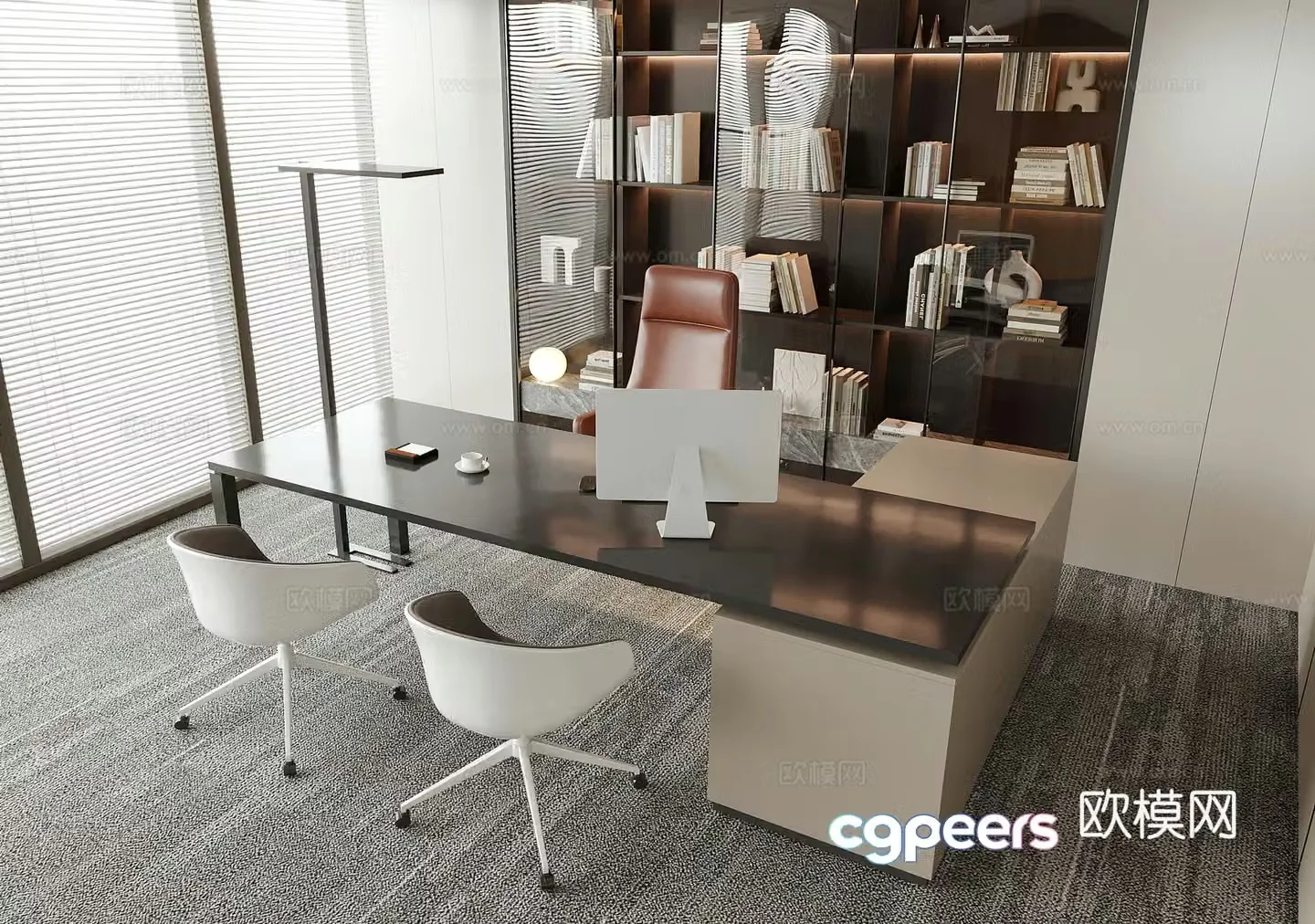 Modern boss office desk chair chair desk chair office chair 3d model