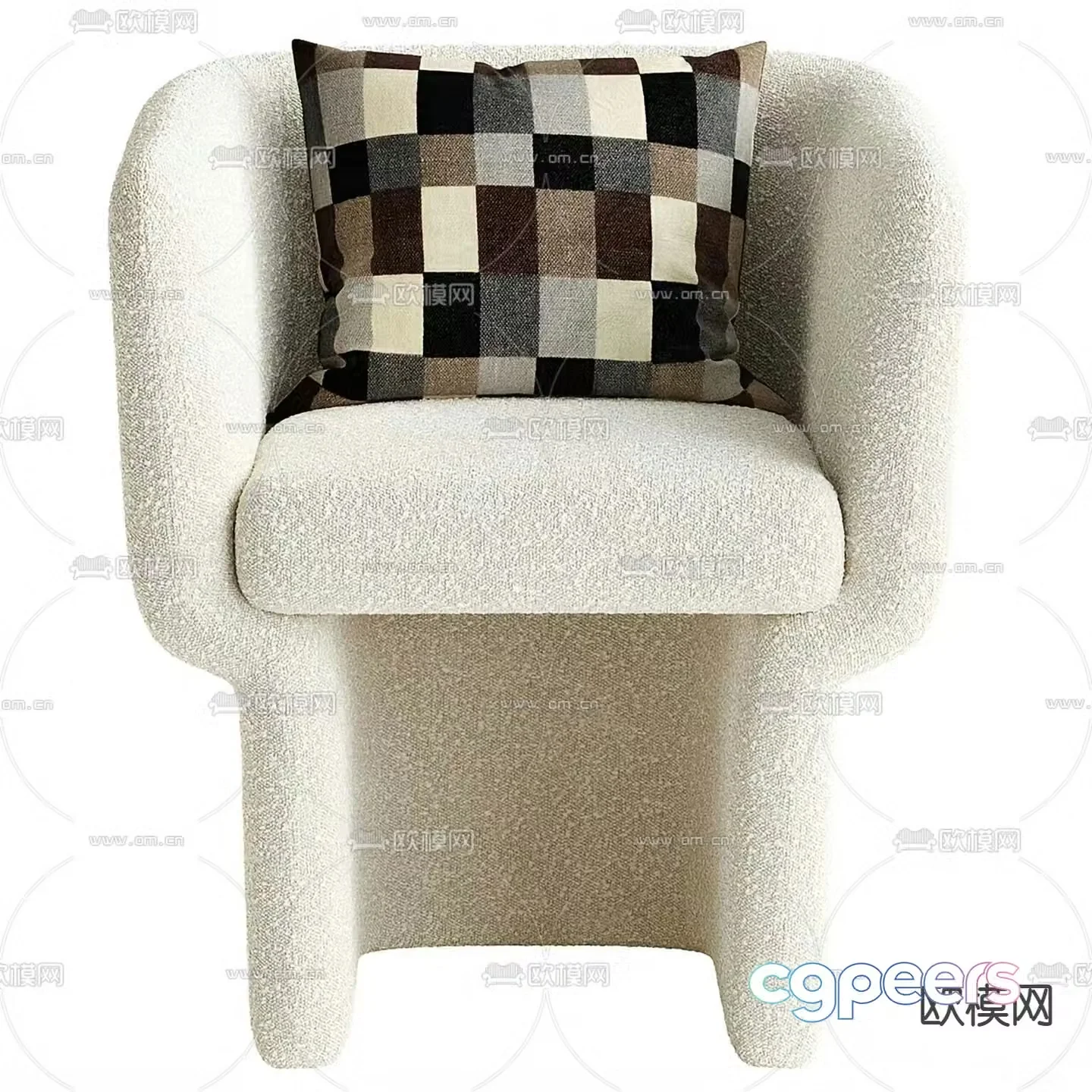 Fiona cream chair dining chair 3d model