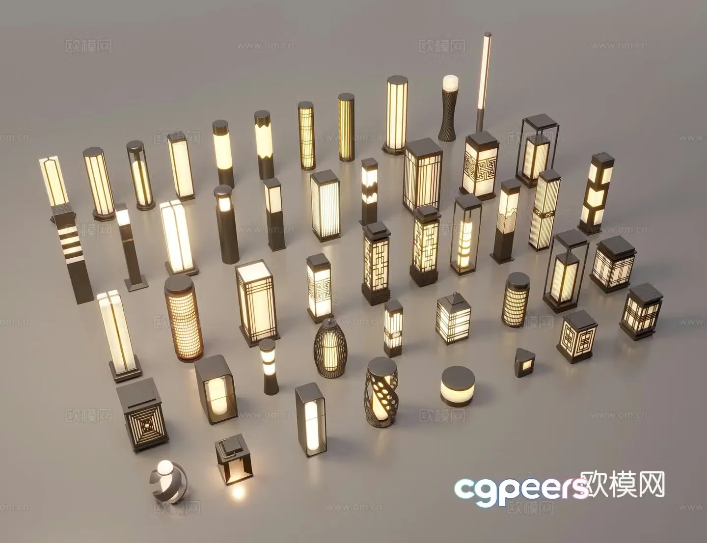 Chinese landscape lamp lawn lamp garden lamp outdoor lamp 3d model