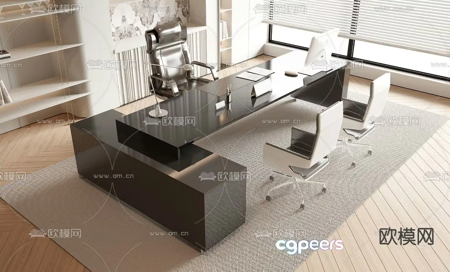 desk desk boss desk 3d model