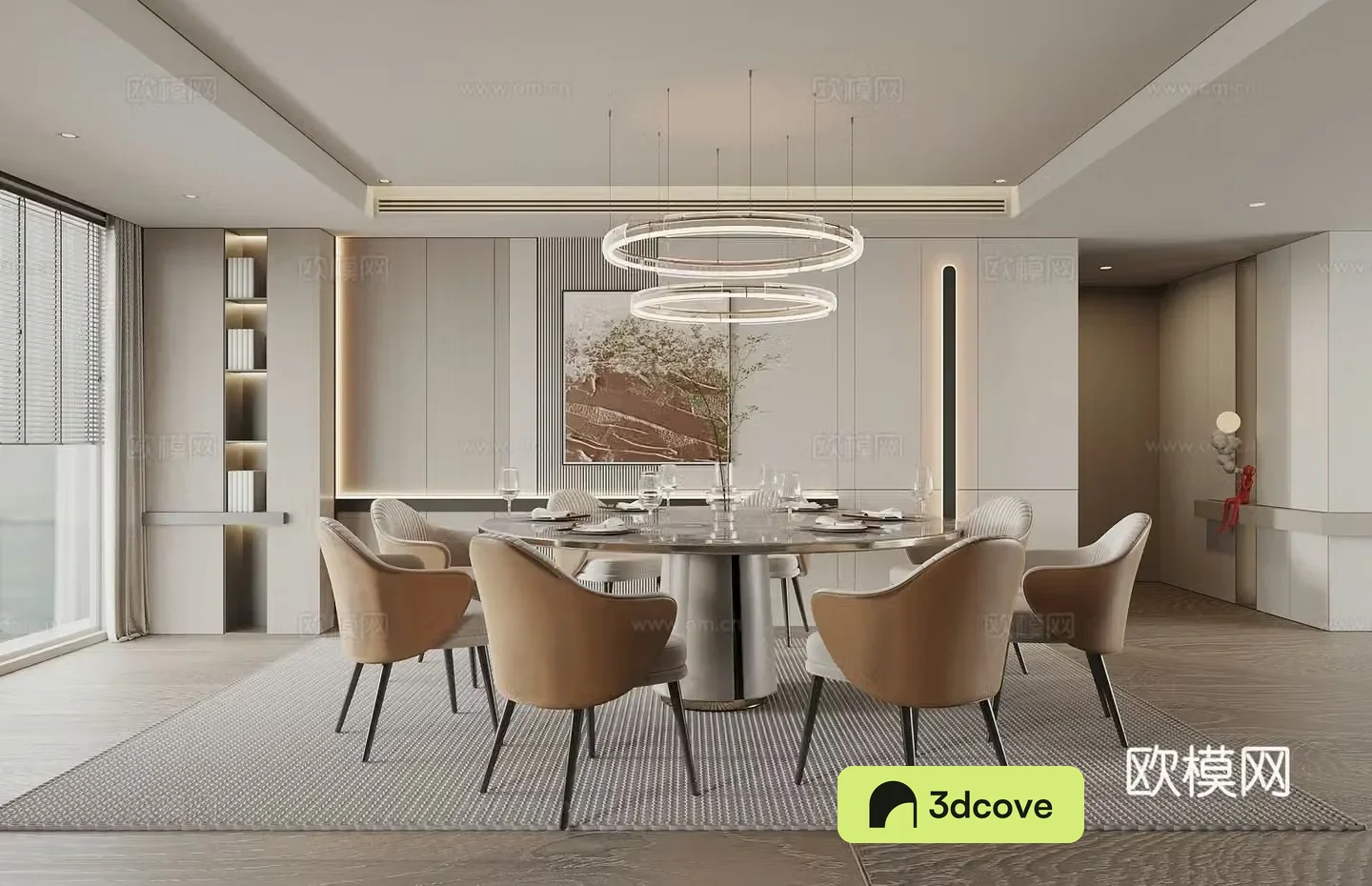 Modern restaurant private room large private room hotel private room round dining table and chairs background wall