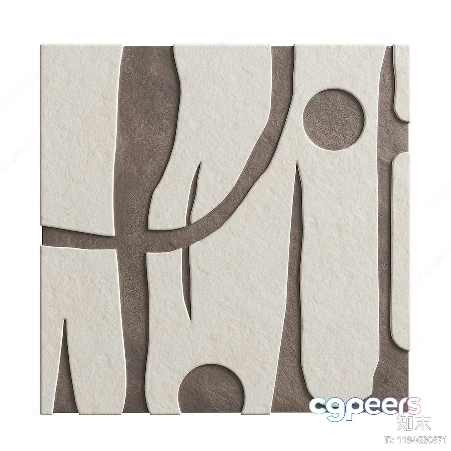 Abstract Beige And Brown Artwork 3D Model – 7426 – VRAY Render