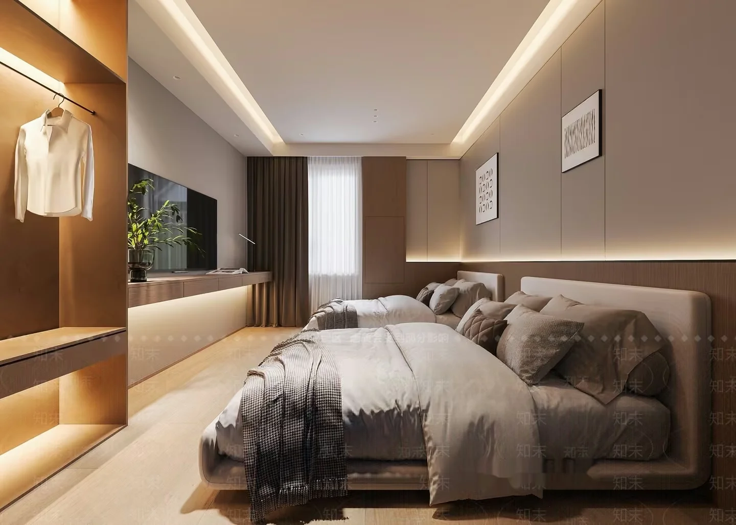 Modern Bedroom Interior 3D Model – 19218 – VRAY Render