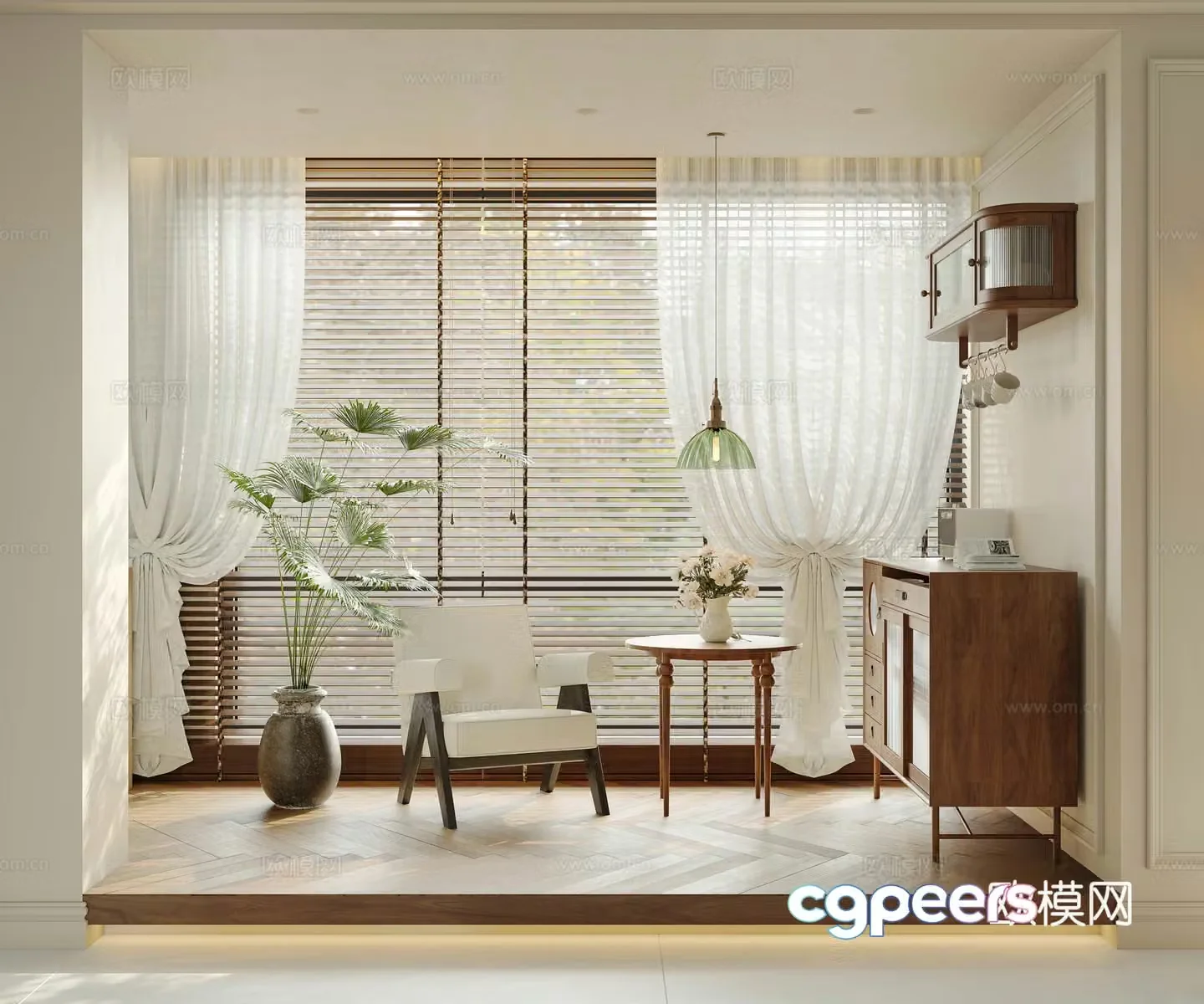 Medium style decoration cabinet Medium style leisure chair Solid wood single chair Ward cabinet Storage cabinet Balcony cabinet 3D model