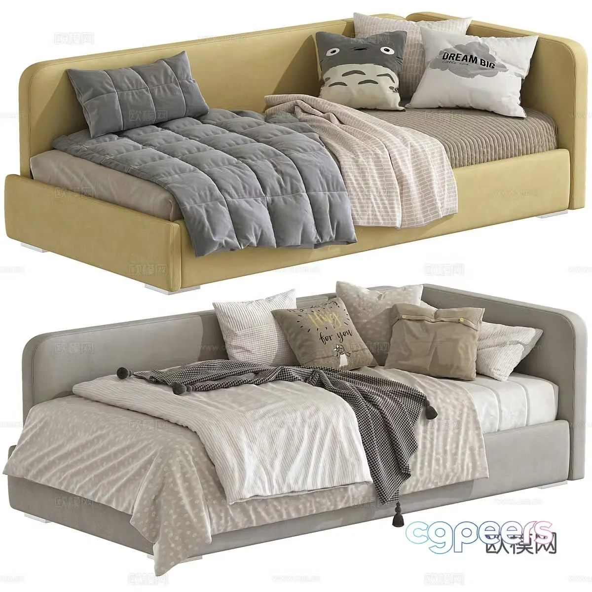 Modern children’s bed sofa bed 3d model