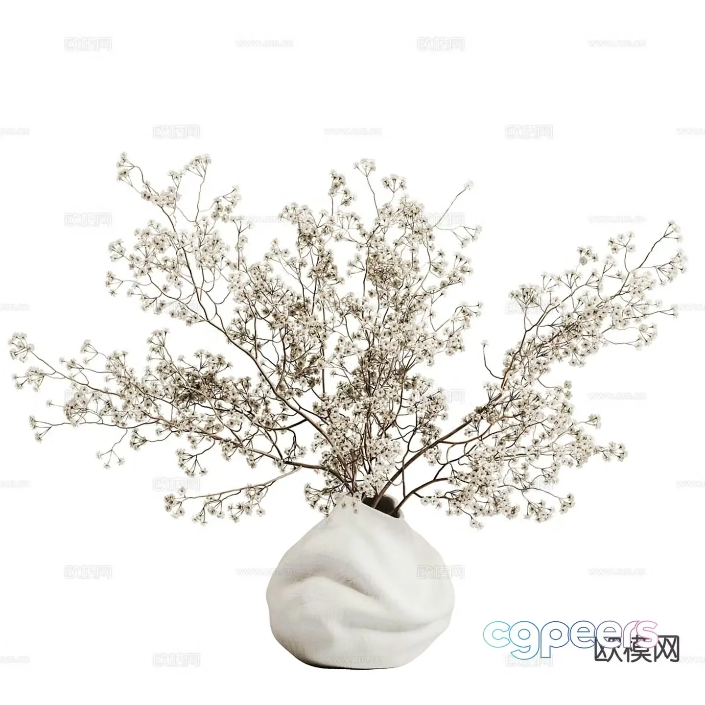 modern vase floral arrangement flower arrangement 3d model