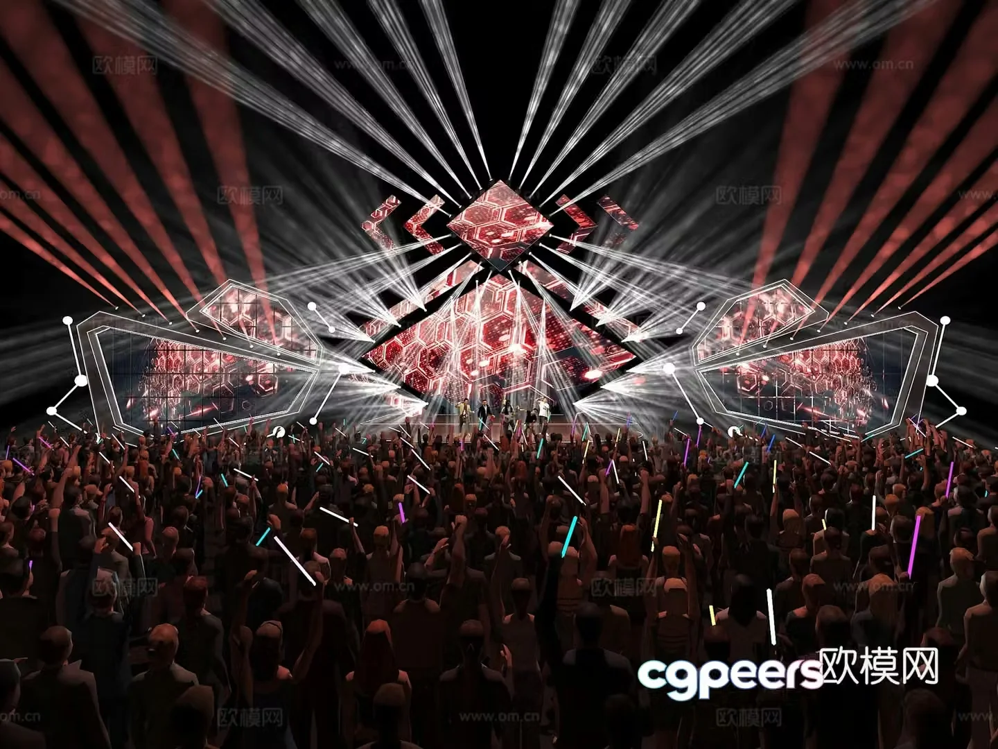 Outdoor stage music festival 3d model