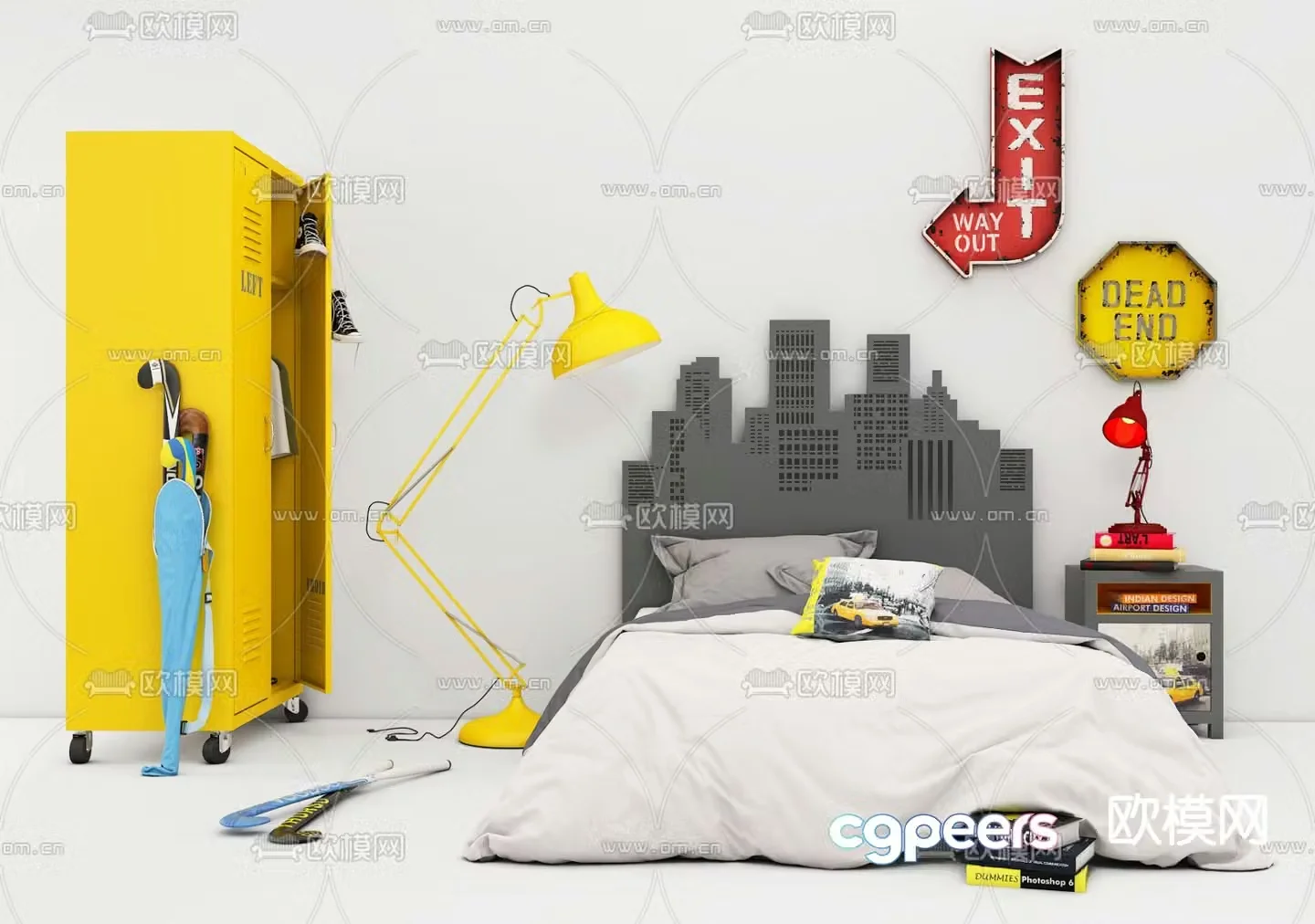 Industrial style children’s bed 3d model