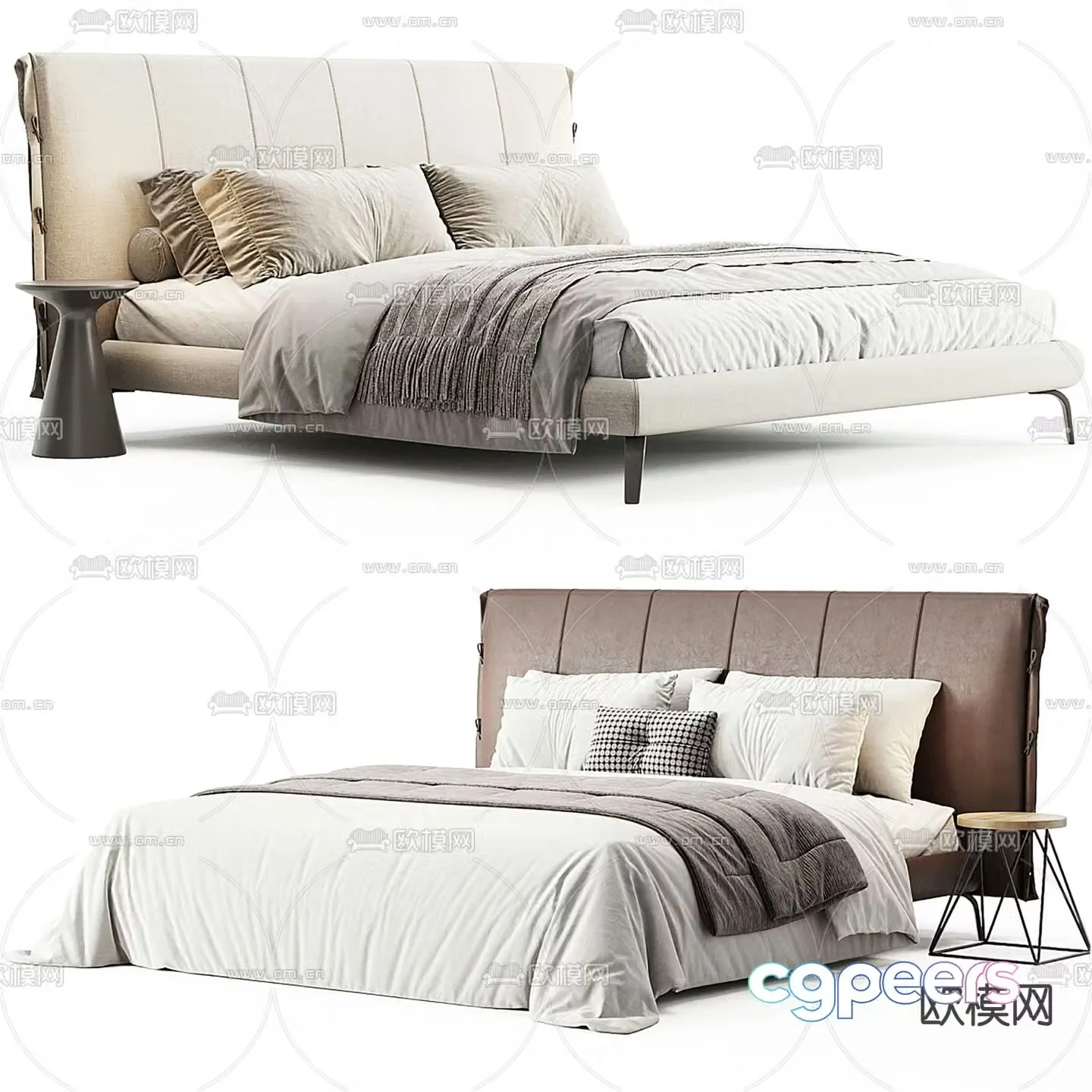 Bonaldo modern double bed 3d model