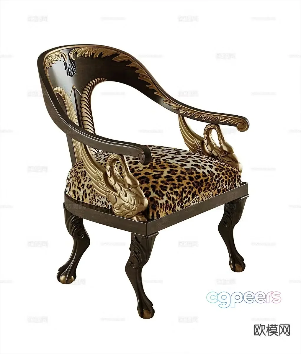 American chair armchair leisure chair 3d model