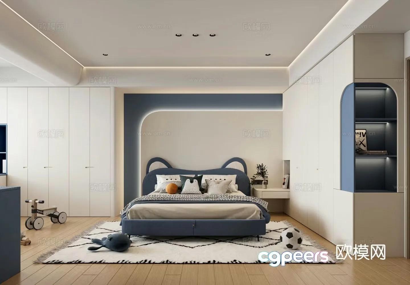 Modern children’s room boy’s room 3d model