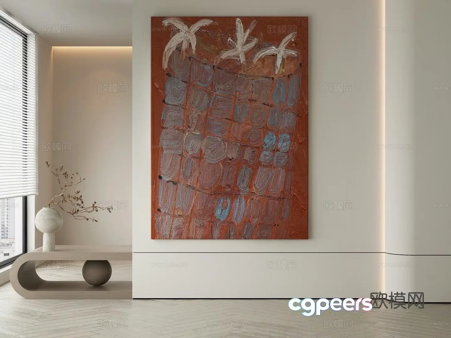 Modern Wasabi Hanging Painting Oil Painting 3D Model
