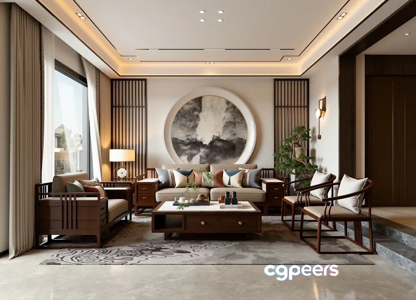 Modern Living Room 3D Model – 9560 – VRAY Render