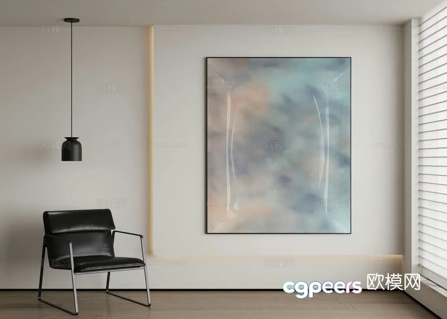 Modern abstract painting decorative painting 3d model