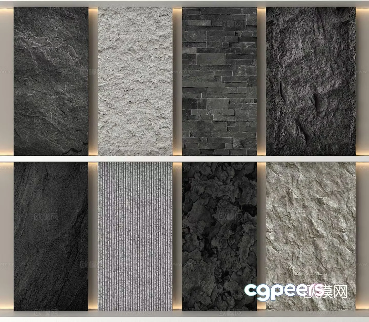 Stone marble stone wall panel terrazzo background wall 3d model