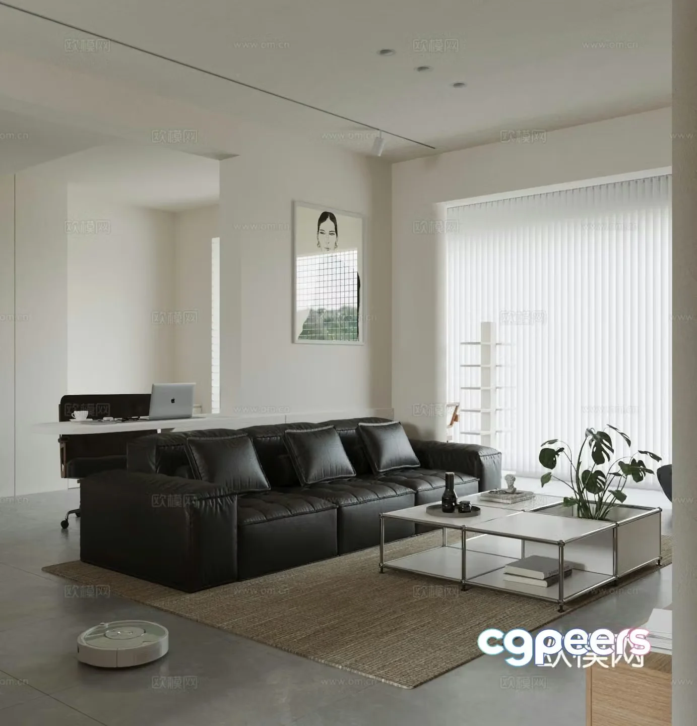 Modern Italian living room 3d model