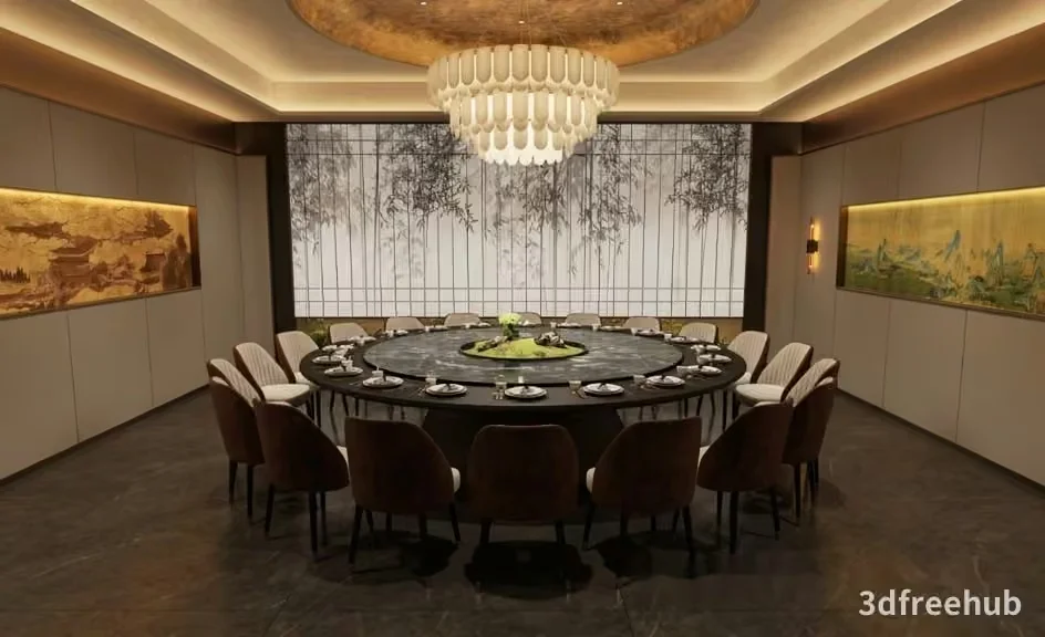 Large Dining Room 3D Model – 21083 – VRAY Render