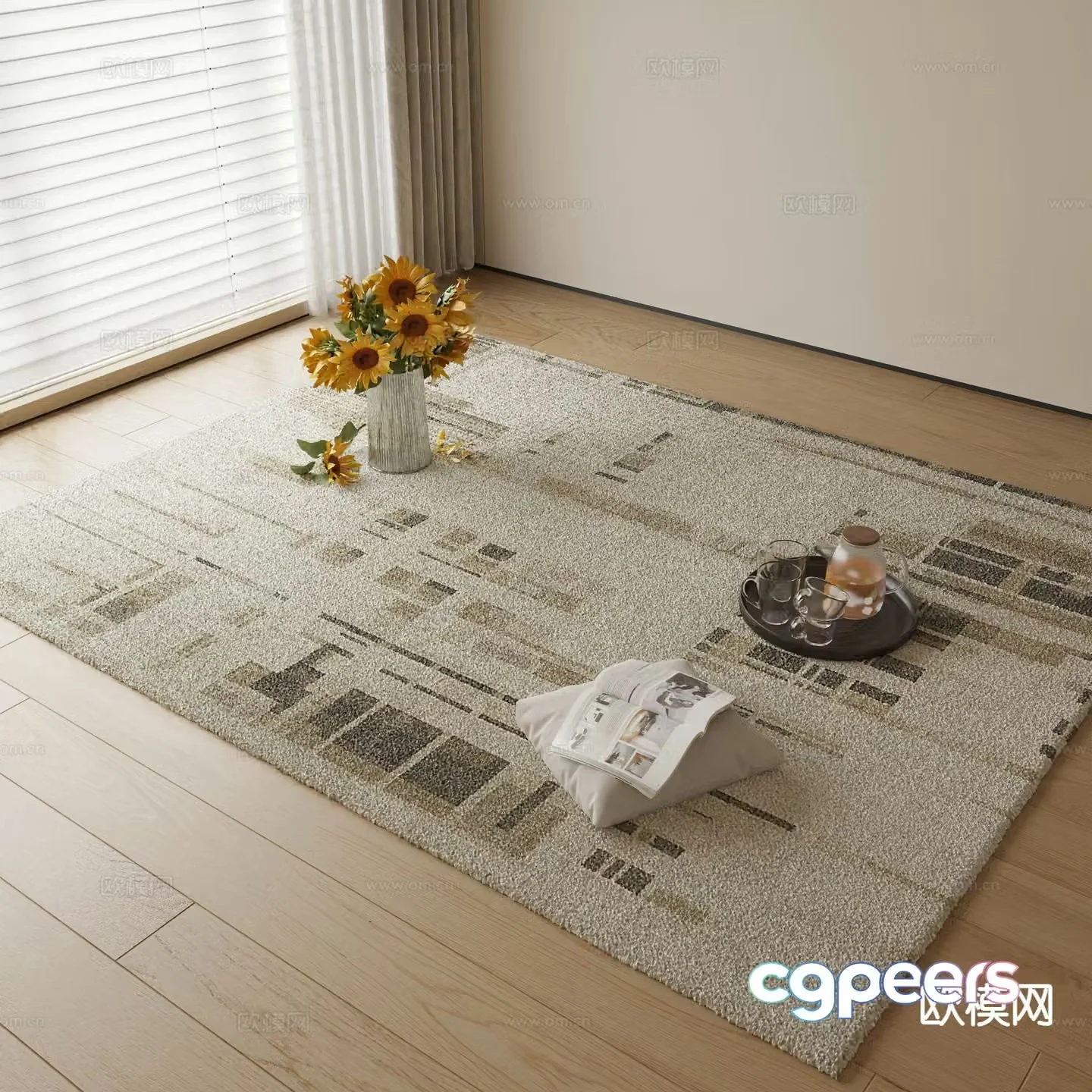 Modern geometric carpet 3d model