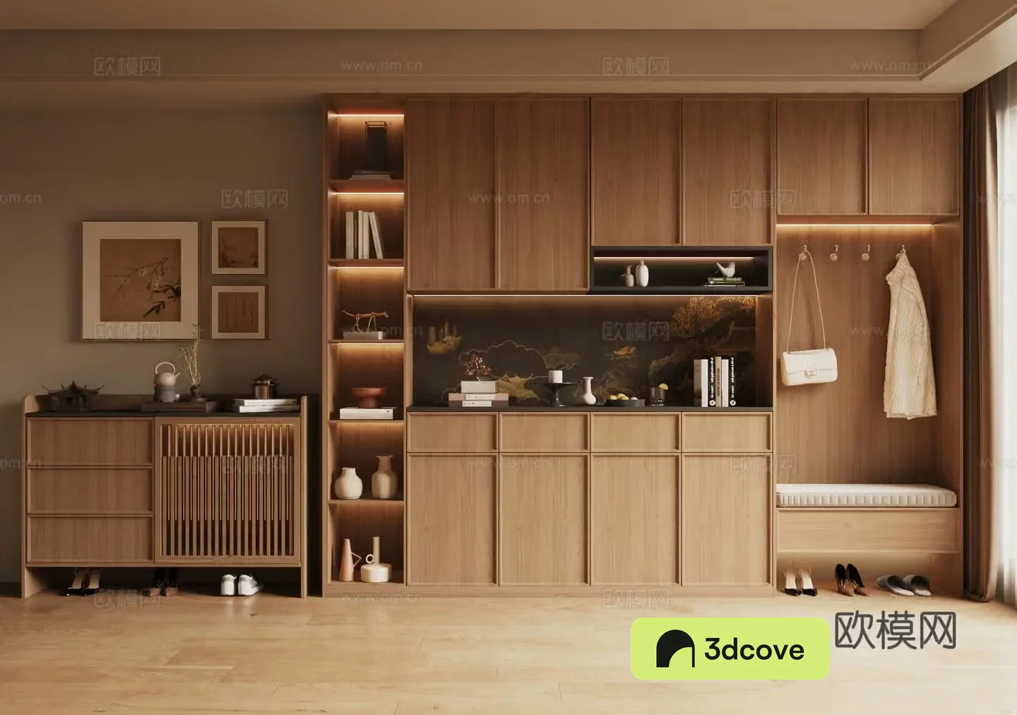 Song-style shoe cabinet New Chinese-style shoe cabinet Entrance shoe cabinet Low-shoe cabinet Log shoe cabinet Side cabinet
