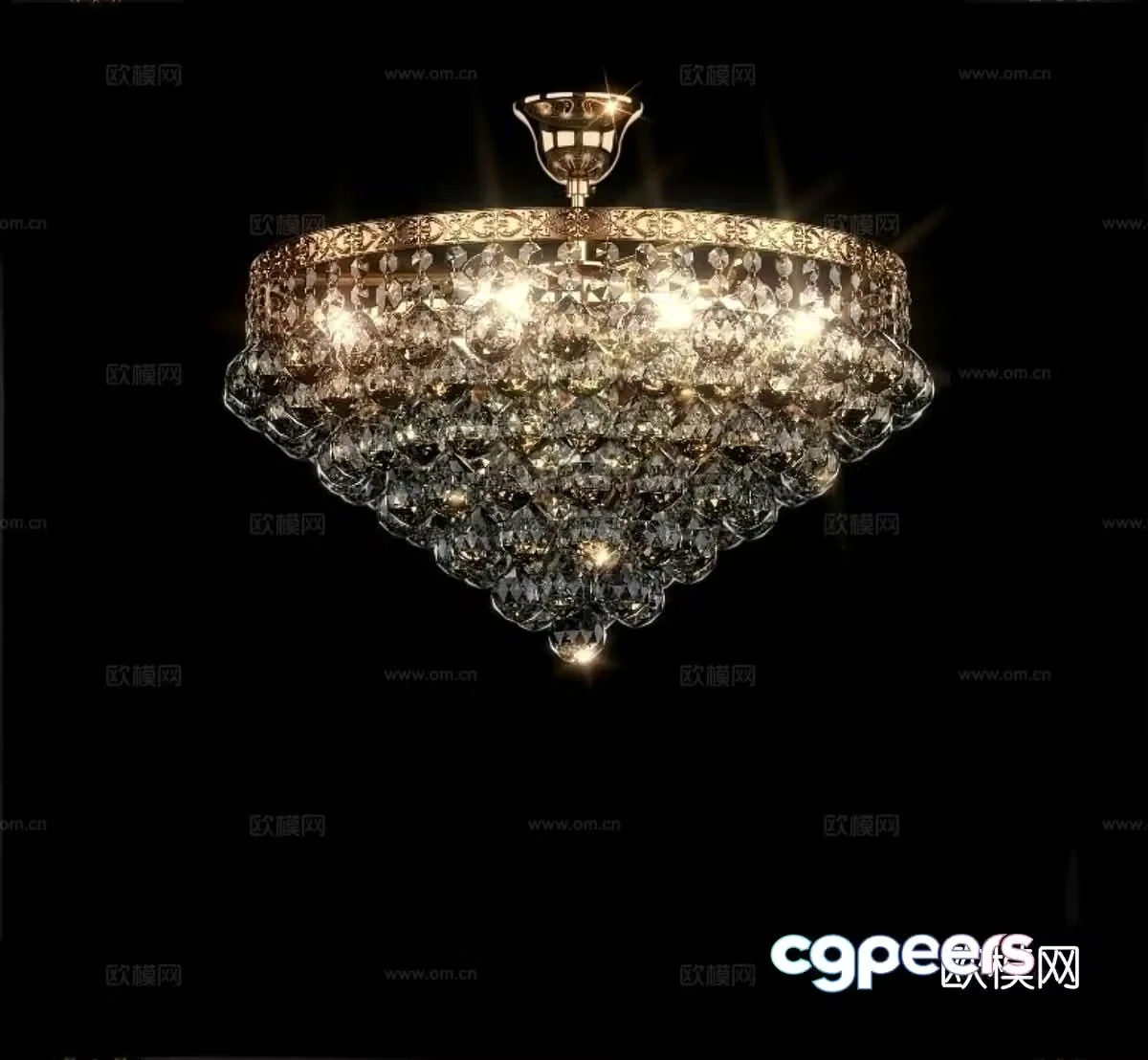 Maytoni Italian light luxury crystal lamp metal chandelier glass chandelier 3D model